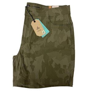 Prana Halle Shorts Plus II 20W/07 Sage Camouflage Green 7" Inseam Mid Rise